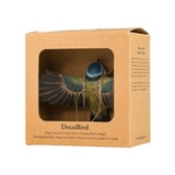 Hand Carved Wooden Blue Tit In Flight Figure By Wildlife Garden