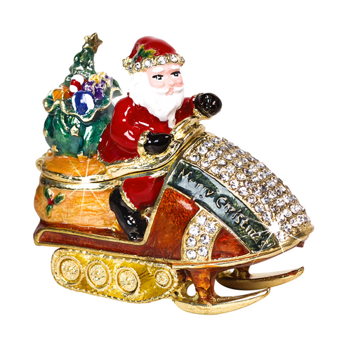 Craycombe Santa On Snowmobile Trinket Box