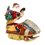 Craycombe Santa On Snowmobile Trinket Box
