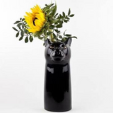 Quail Ceramic Flower Vase Black Panther