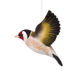 Wildlife Garden Decobird Carved Wooden Figure of a Goldfinch in Flight