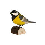 Wildlife Garden Decobird Carved Wooden Figure of a Great Tit