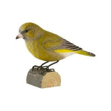 Wildlife Garden Decobird Carved Wooden Figure of a Greenfinch