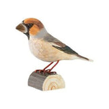 Wildlife Garden Decobird Carved Wooden Figure of a Hawfinch