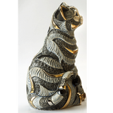 De Rosa Large Blue Striped Cat Sitting Figurine