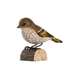 Wildlife Garden Decobird Carved Wooden Figure of a Pine Siskin