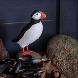 Carved Wooden Figure Of A Puffin From The Wildlife Garden Decobird Collection