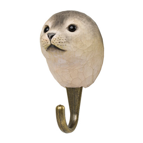 Wildlife Garden Hand Carved Wooden Seal Hook