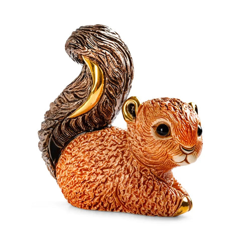 Baby Red Squirrel Figurine By De Rosa