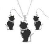 Black Cat Necklace And Earrings By Tide Fashion Jewellery
