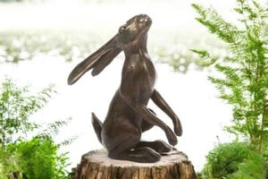 Hot Cast Foundry Bronze Moongazing Hare By Oriele Bronze