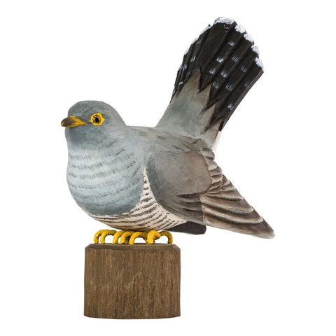 Carved Wooden Figure Of A Common Cuckoo By Wildlife Garden