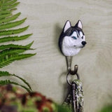 Hand Carved Wooden Husky With Hook By Wildlife Garden