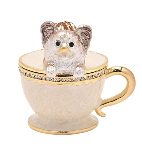 Cappuccino Puppy Trinket Box From Juliana Treasured Trinkets