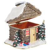 Christmas Log Cabin Trinket Box By Craycombe
