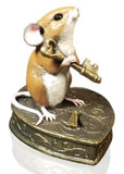 Mouse On Heart Shaped Lock Cold Cast Bronze From Richard Cooper Studio