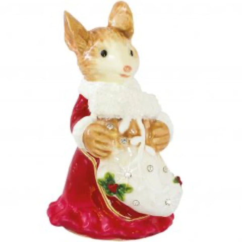 Mouse With Stocking Trinket Box By Craycombe