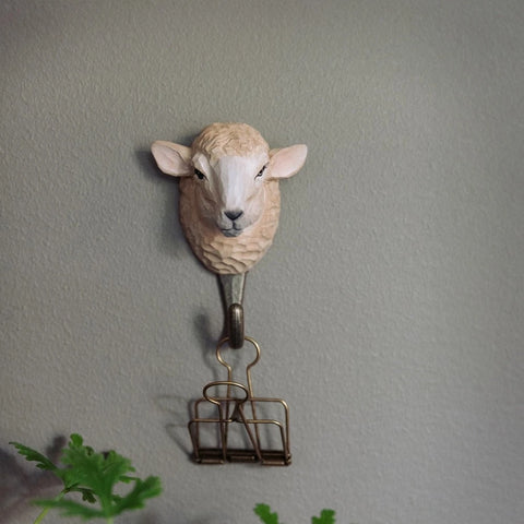 Hand Carved Sheep With Hook By Wildlife Garden