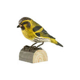 Wildlife garden Decobird Carved Wooden Figure of a Siskin