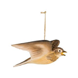Carved Wooden Figure of a Skylark in Flight by Wildlife Garden