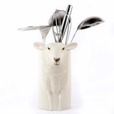 Quail Ceramics White Faced Suffolk Sheep Utensil Pot