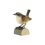 Wildlife garden Decobird Carved Wooden Figure of a Wren