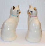 Babbacombe Pottery Pair of His and Hers White Cat Money Boxes