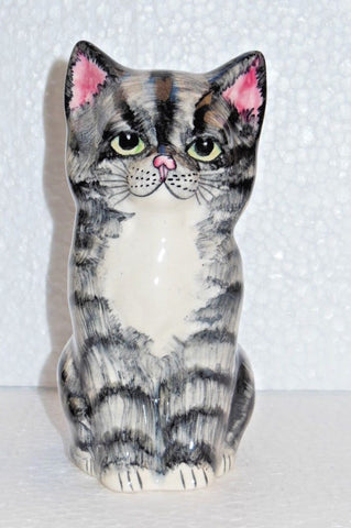 Babbacombe Pottery Figurine Fluffy Grey Tabby Kitten