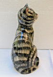 Babbacombe Pottery Grey Tabby Kitten With Front Paw Raised