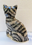 Babbacombe Pottery Grey Tabby Kitten With Front Paw Raised