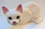 Babbacombe Pottery White Cat Crouching