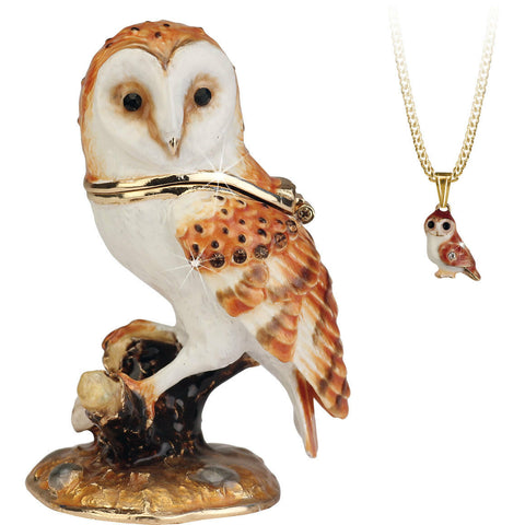 Hidden Secrets Barn Owl Trinket Box
