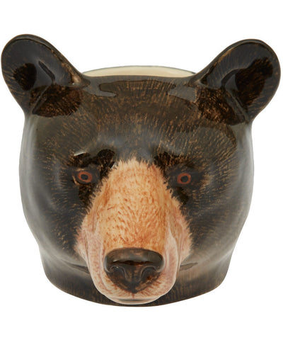 Quail Ceramics: Face Egg Cup: Brown/Black Bear