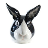 Quail Ceramics: Face Egg Cup  Black &And White Dutch Rabbit