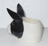 Quail Ceramics: Face Egg Cup: Dutch Rabbit - Black & White