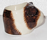 Quail Ceramics: Face Egg Cup: Guinea Pig ; LH: Brown and White