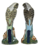 Quail Ceramics: Salt & Pepper Pots: Budgerigars Green & Blue