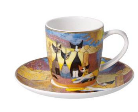 Rosina Wachtmeister Cat Cup + Saucer Macchia e amici