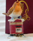 Craycombe Christmas Robin On Postbox Trinket Box