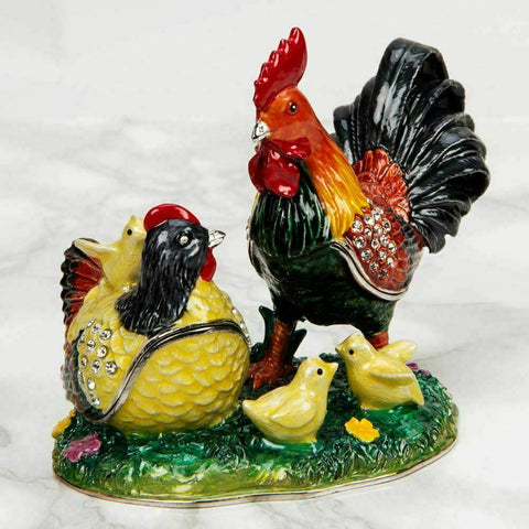 Treasured Trinkets Cockerel With FamilyTrinket Box