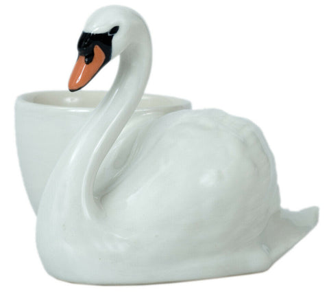 Quail Ceramics Egg Cup With Swan
