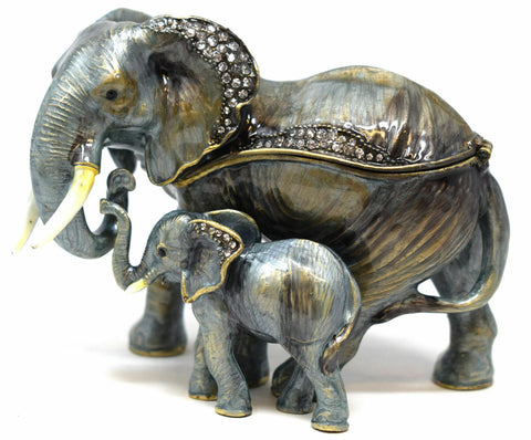 Treasured Trinkets Elephant And Calf Trinket Box
