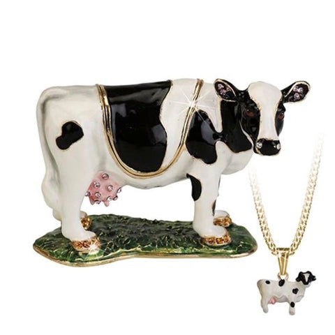 Hidden Secrets Friesian Cow Trinket Box