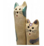 Enigma Designs Pottery Tall Cat Couple