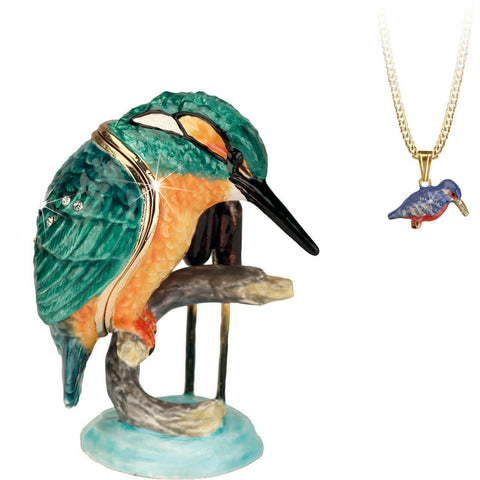 Hidden Treasures Kingfisher Trinket Box