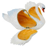 Treasured Trinkets Jewelled White Swan Trinket Box