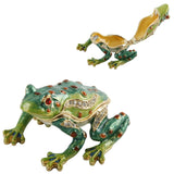 Treasured Trinkets Frog About To Jump Trinket Box