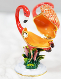 Treasured Trinkets Pair Of Flamingos Trinket Box