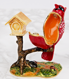 Juliana Trinket Box Cardinal Bird with Bird House