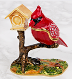 Juliana Trinket Box Cardinal Bird with Bird House